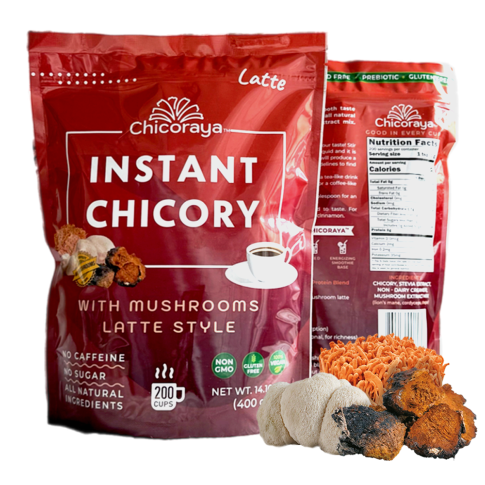 Mushroom Latte Mix – Chicory, Lion's Mane, Cordyceps – Vegan, No